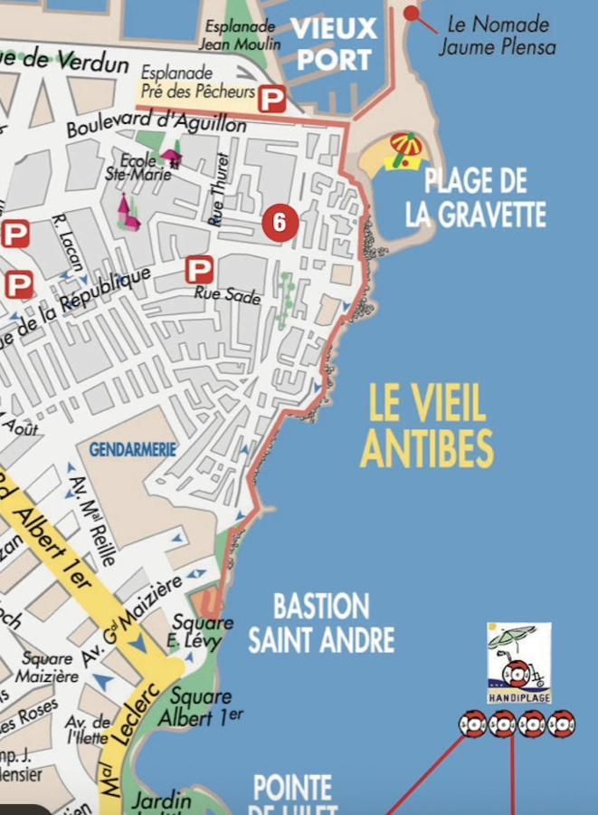 Vue Mer Et Remparts. Entre Vieille Ville Et Plages Antibes Kültér fotó